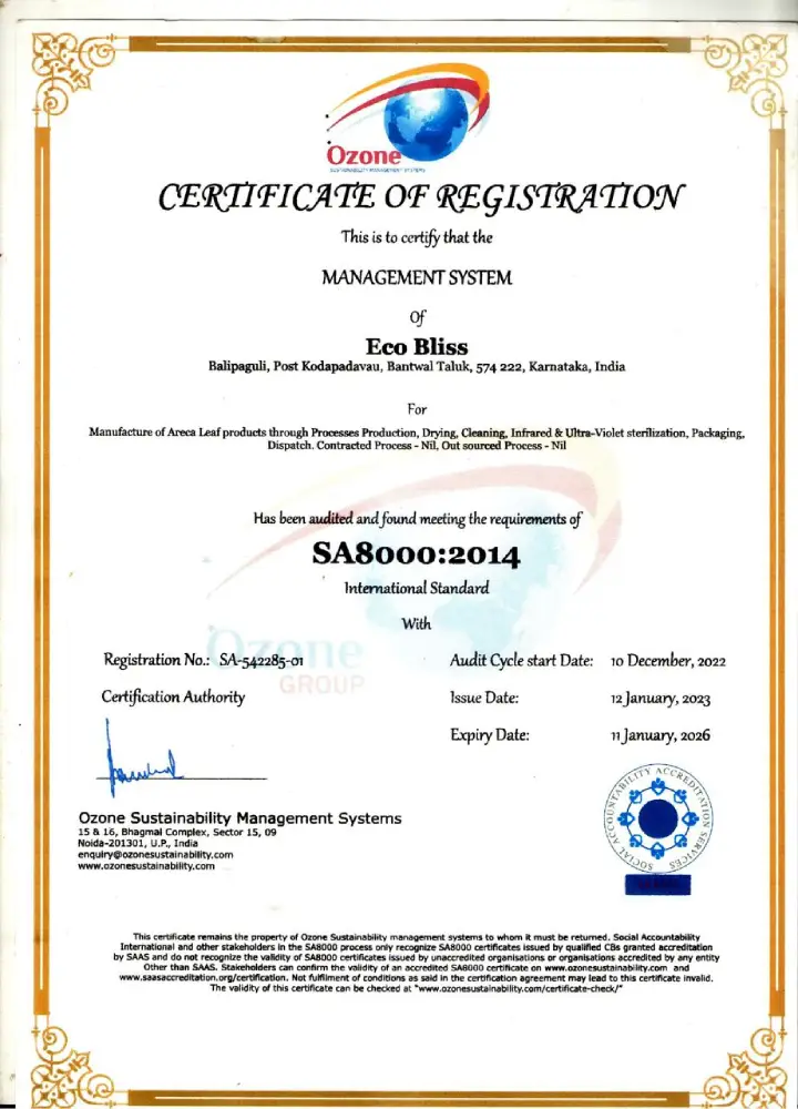 SA8000 Certified company